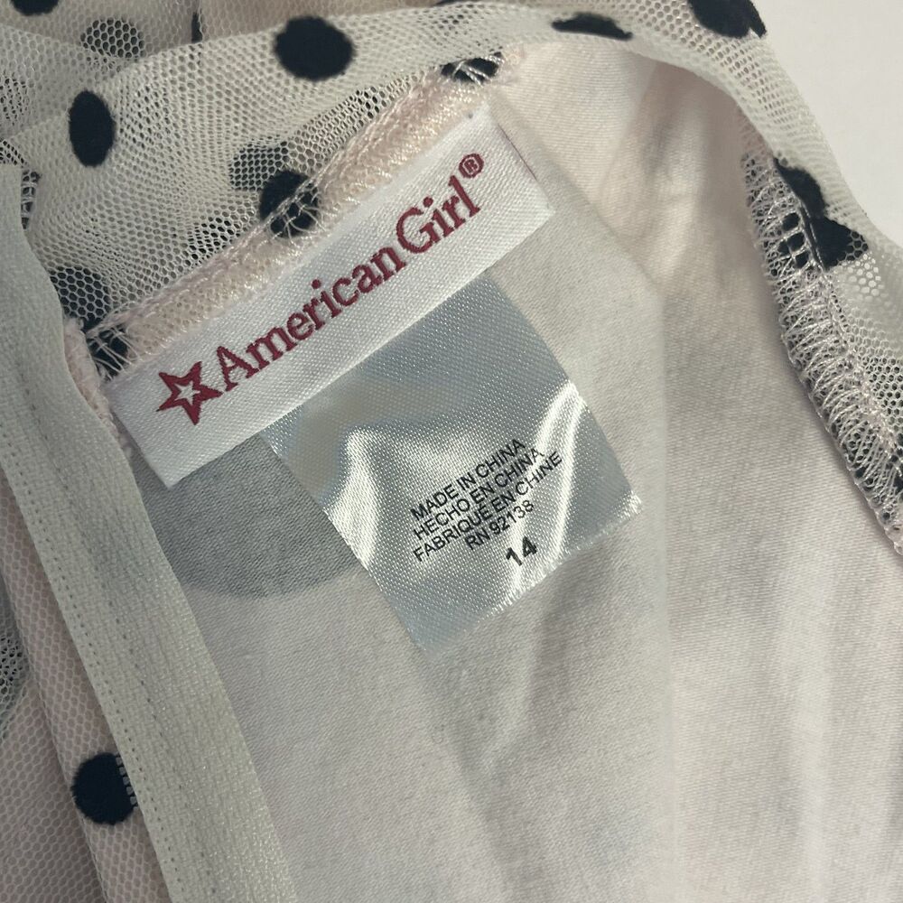 American Girl Girls 14 Polka Dot Tulle Party Dress Bow Special Occasion Formal - Picture 4 of 12